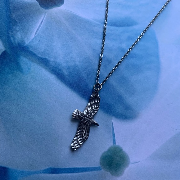 Soaring Silver Eagle Necklace Mens Jewelry - Picture 3 of 6